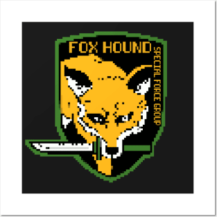 Fox Hound Pixel Emblem Posters and Art